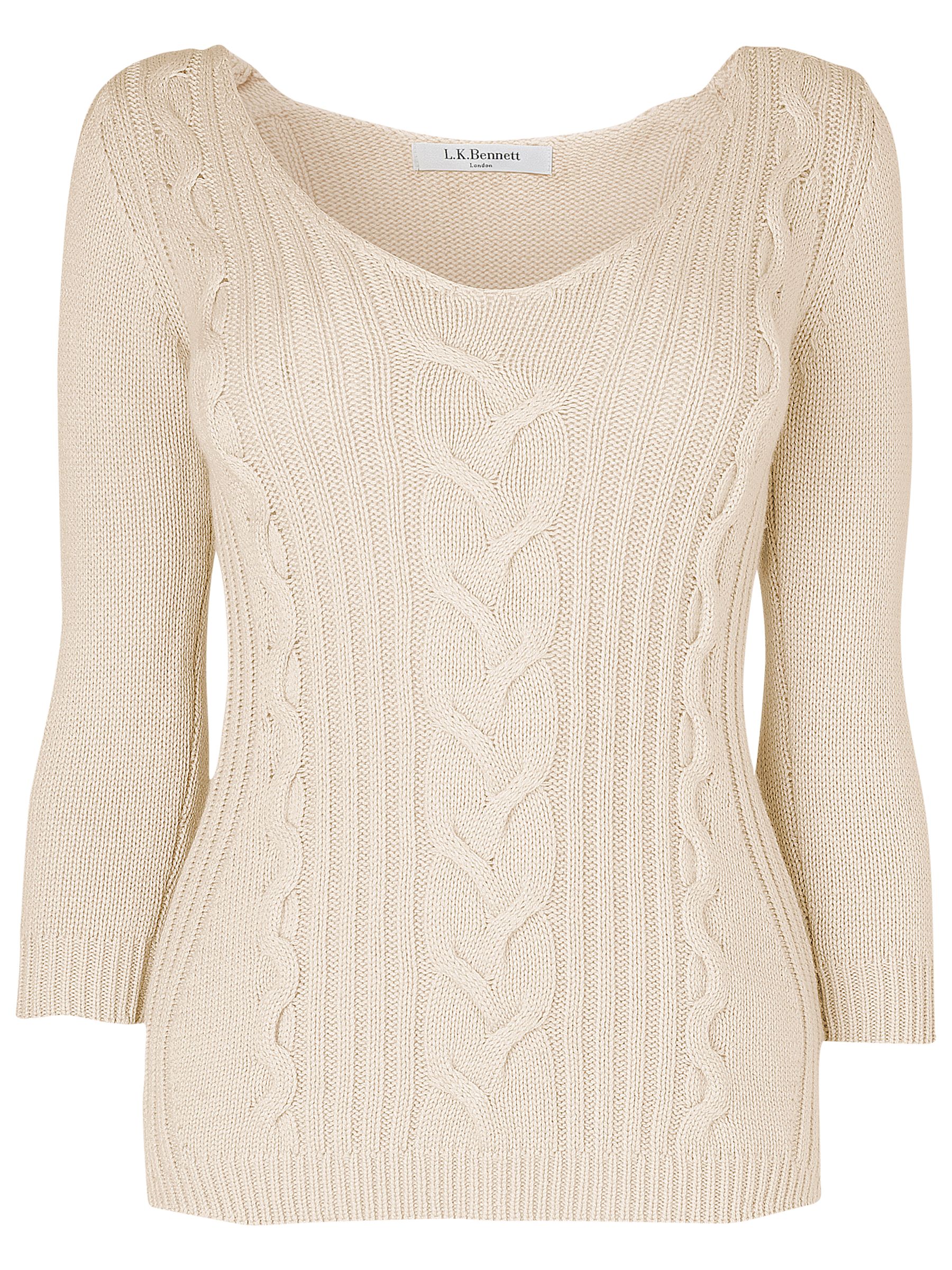 Buy L.K. Bennett Annabel V Neck Jumper, Cream online at JohnLewis 